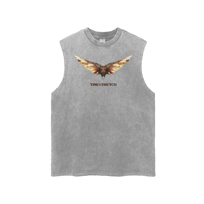 Timestretch Remix Art Alt Tank with snow wash