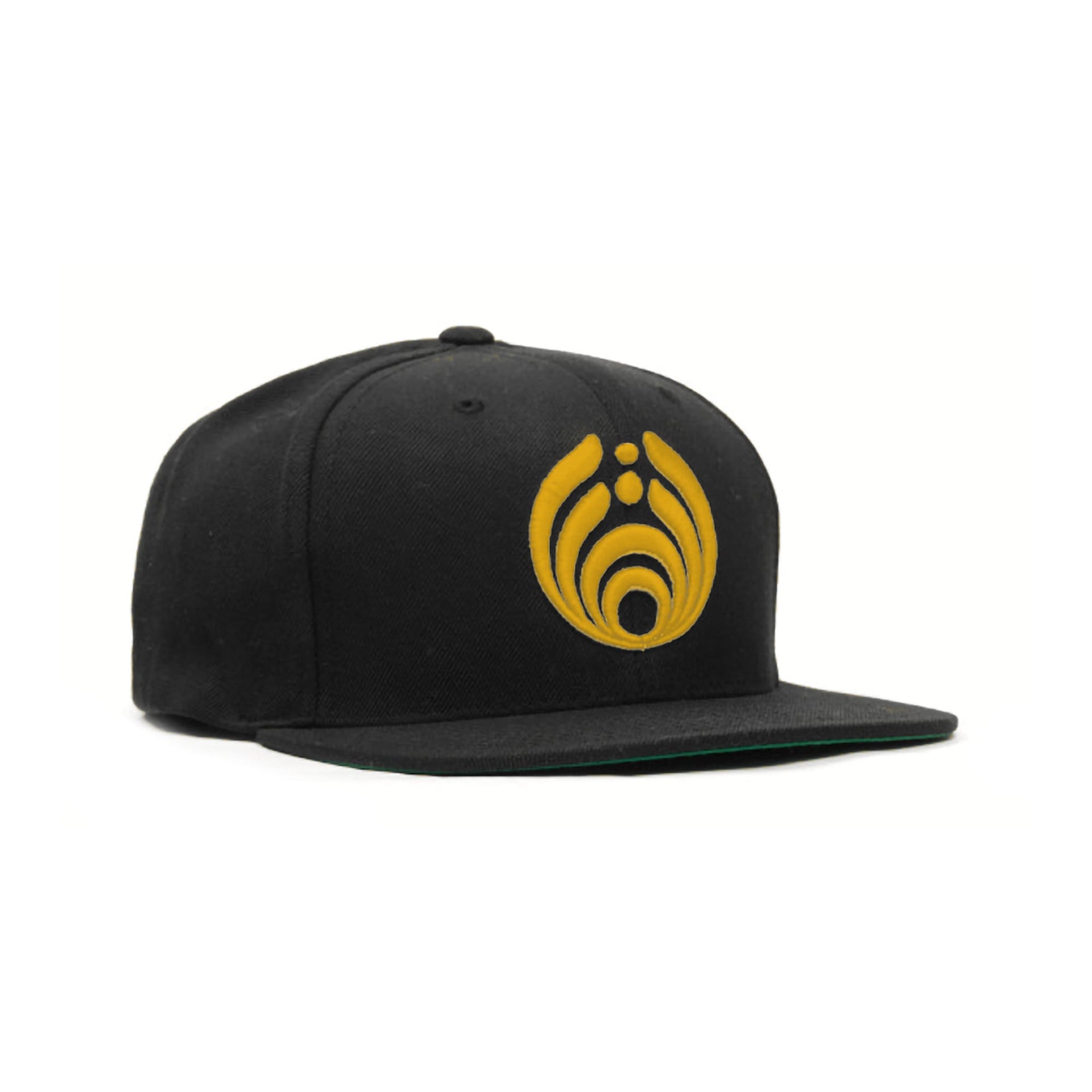 Gold on Black Puffy Bassdrop Logo Hat