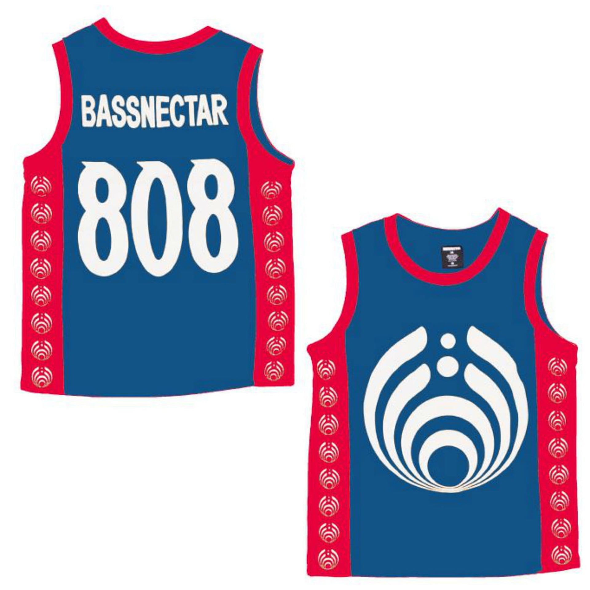 Bassdrop 808 Basketball Jersey - Red/White/Blue