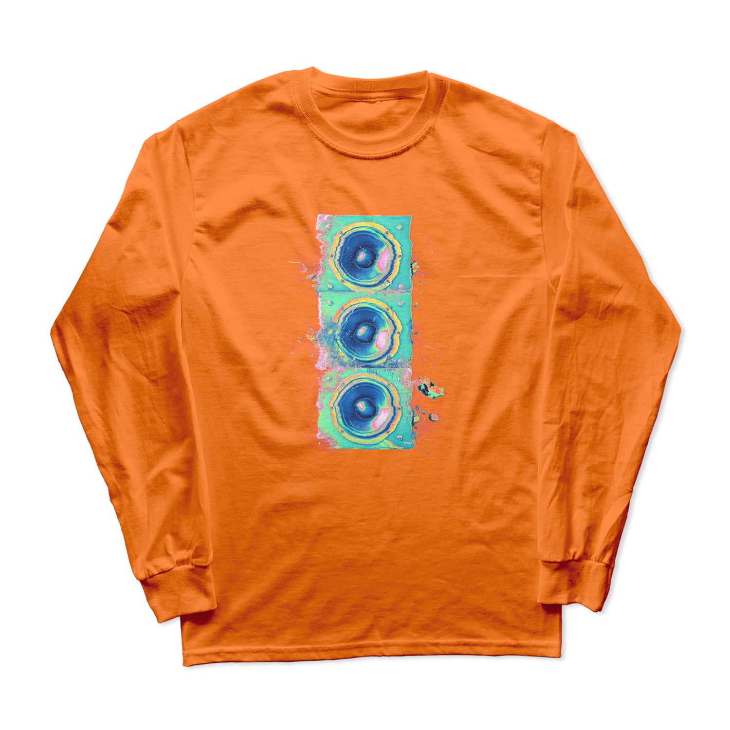 That Different Blue Speaker Stack LS Tee [Safety Orange]