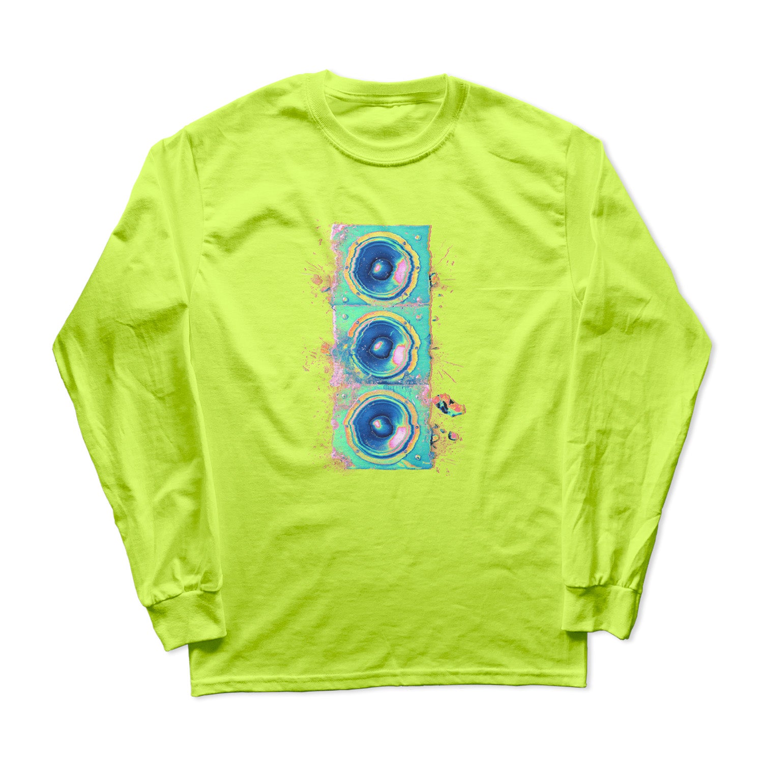 That Different Blue Speaker Stack LS Tee [Safety Green]