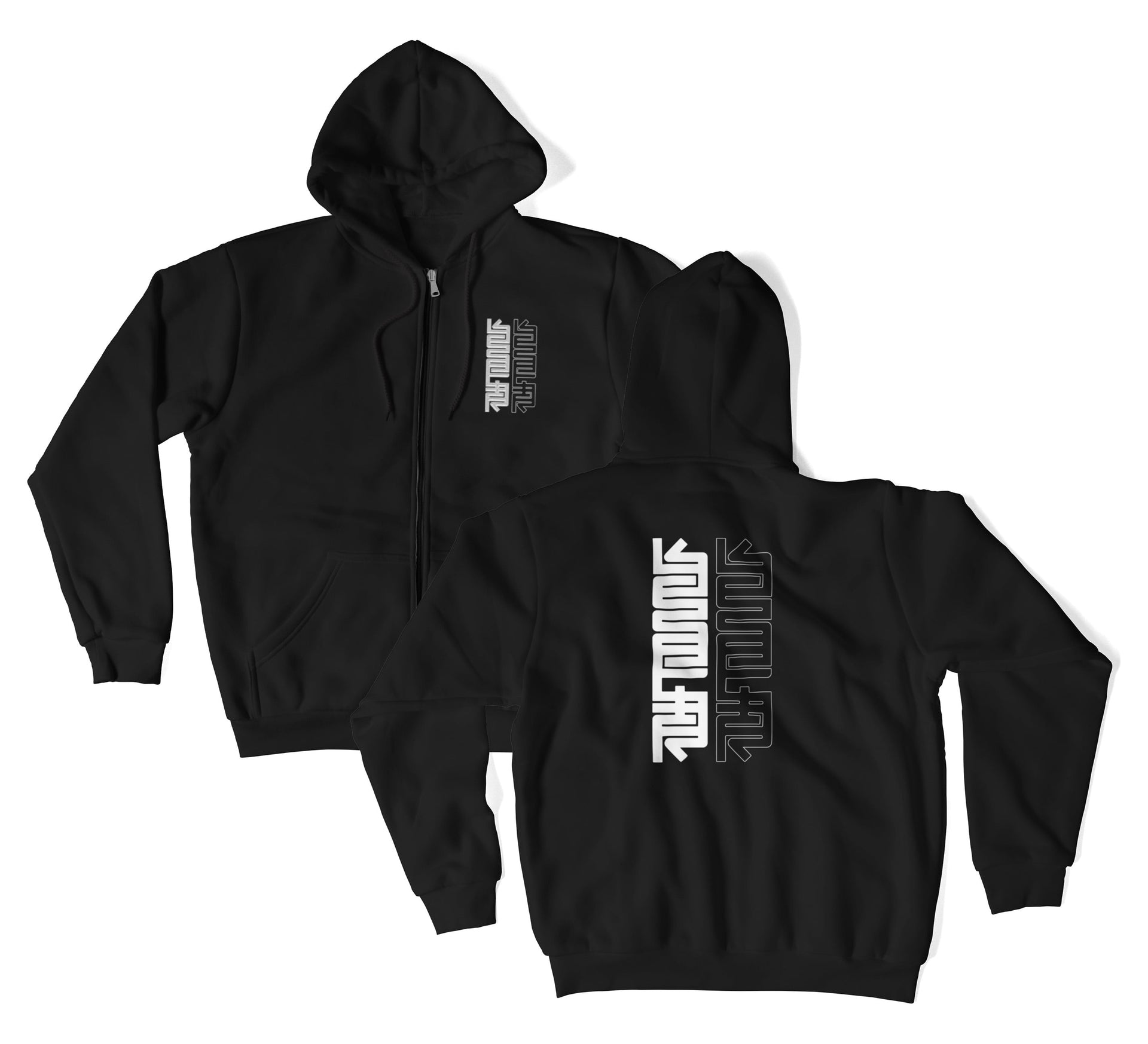 No Colors - Embroidered zip hoodie in black