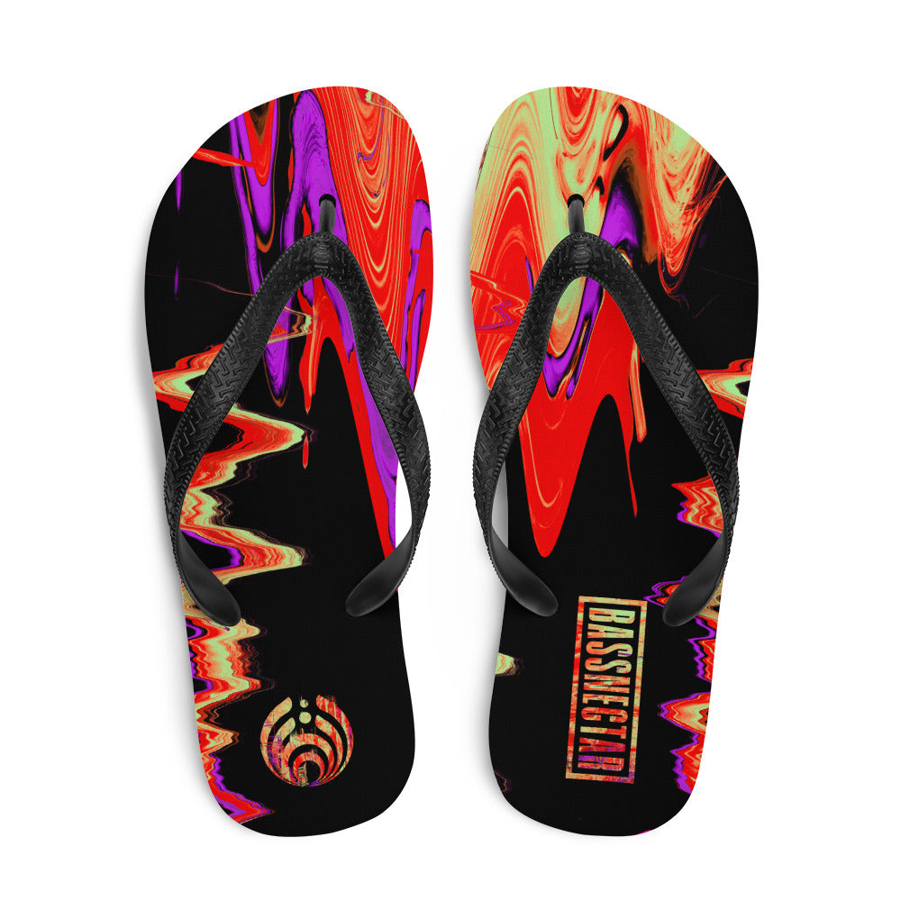 Bassnectar red glitch wave flip-flops