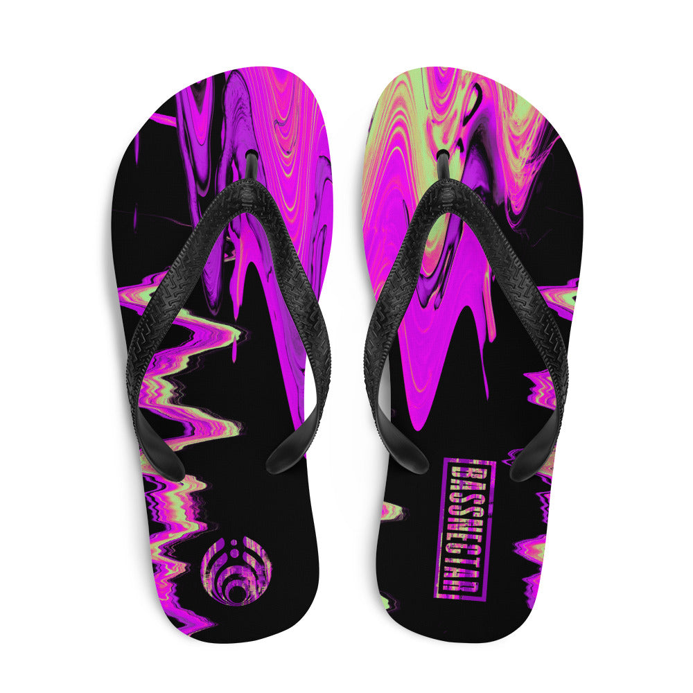 Bassnectar purple glitch wave flip-flops